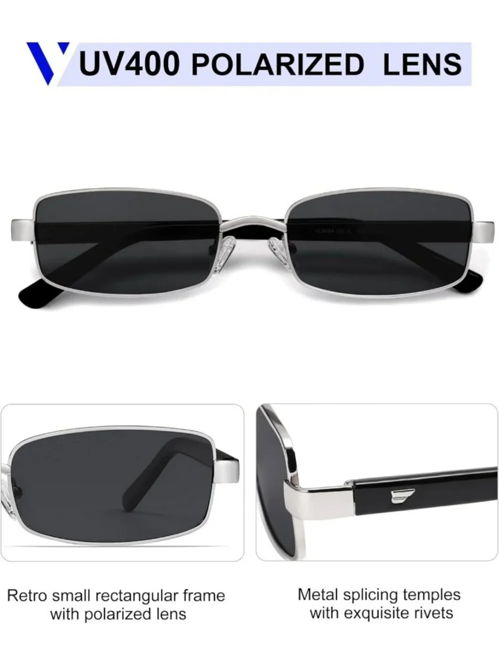 Trendy Retro Rectangle Polarized Sunglasses for Women & Men - 90s Vintage Slim